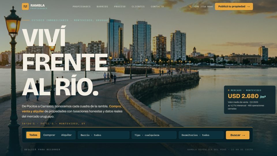 Landing de inmobiliaria en Montevideo